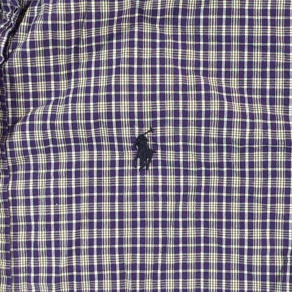 RALPH LAUREN BUTTON UP FRONT KID'S SZ MEDIUM 12/14 PURPLE LONG SLEEVE SHIRT BOYS - Picture 4 of 16